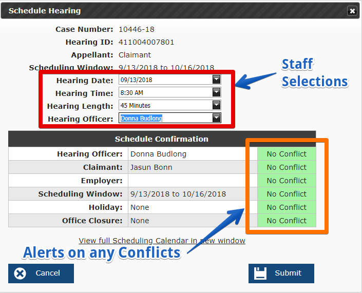 Scheduling Hearings
